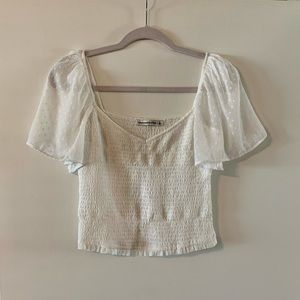White smocked Abercrombie top